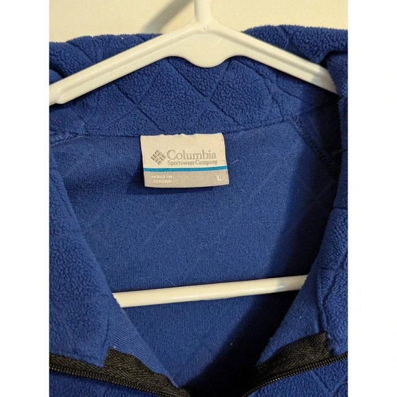 Columbia Blue Quarter Zip Fleece - quilted look sz L - Picture 4 of 6
